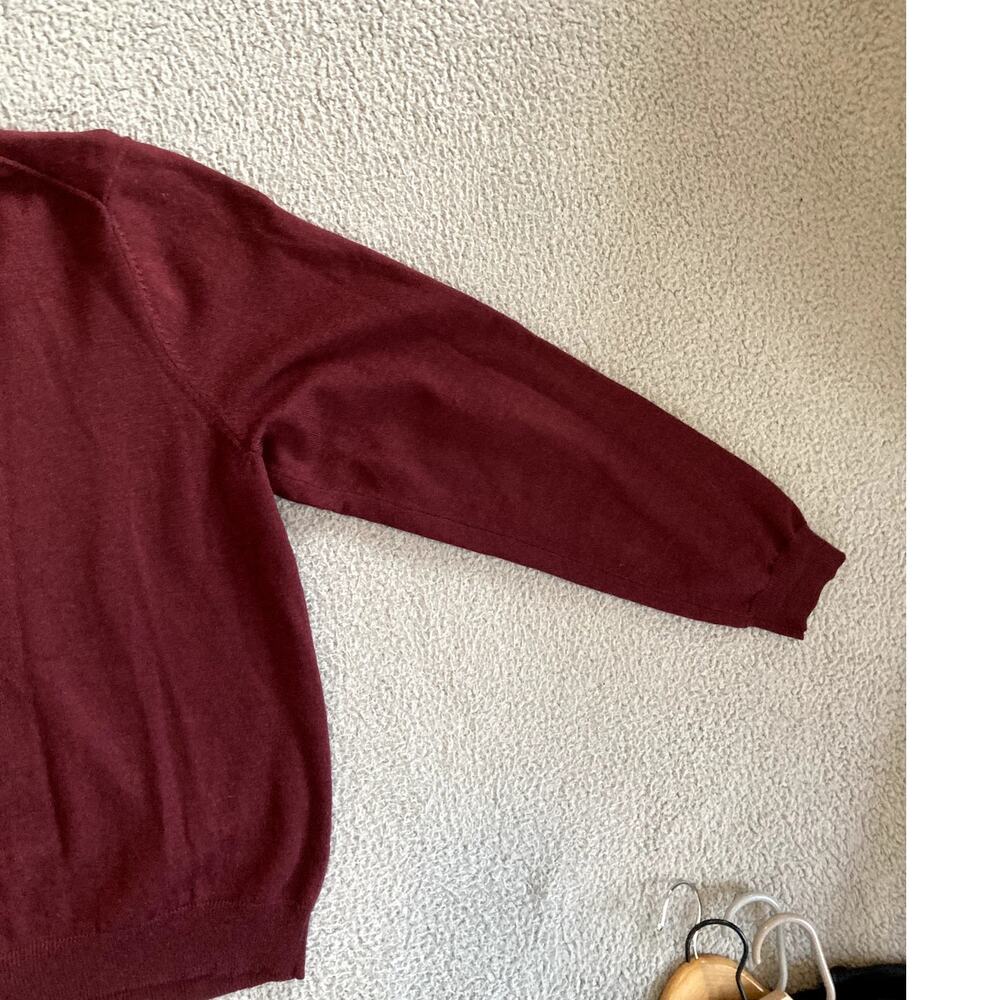 BROOKS BROTHERS Merino Wool Sweater Mens Large Brick Red Quiet Luxury Classic - Picture 9 of 11